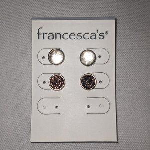 Gold & Bronze Glitter Stud Earring Sets